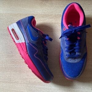 Nike Air Max 1 Rare Original Cobalt Blue & Pink Sneakers Tennis Shoes Size 7.5
